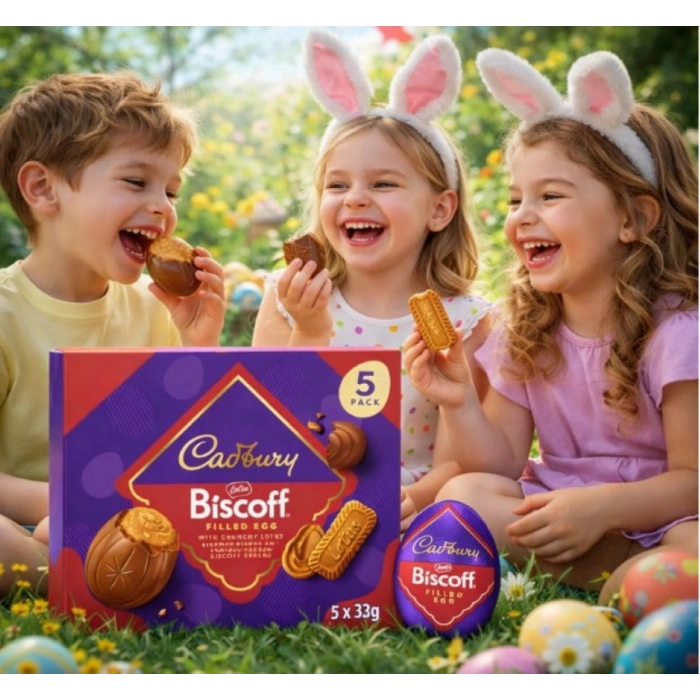Cadbury Lotus Biscoff Fılled Egg Wıth Crunch Lotus Bıscoff Pıeces and Bıscoff Spread 5 Pack Çikolata 160gr