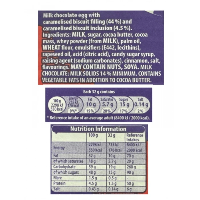 Cadbury Lotus Biscoff Fılled Egg Wıth Crunch Lotus Bıscoff Pıeces and Bıscoff Spread 5 Pack Çikolata 160gr