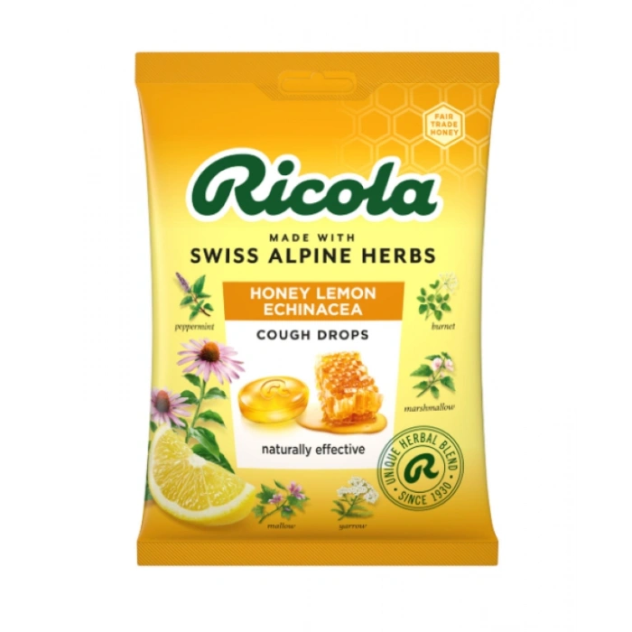 Ricola Made Wıth Swıss Alpıne Herbs Orıgınal Herb Honey Lermon Echınacea Cough Drops Naturally Effective 75 g