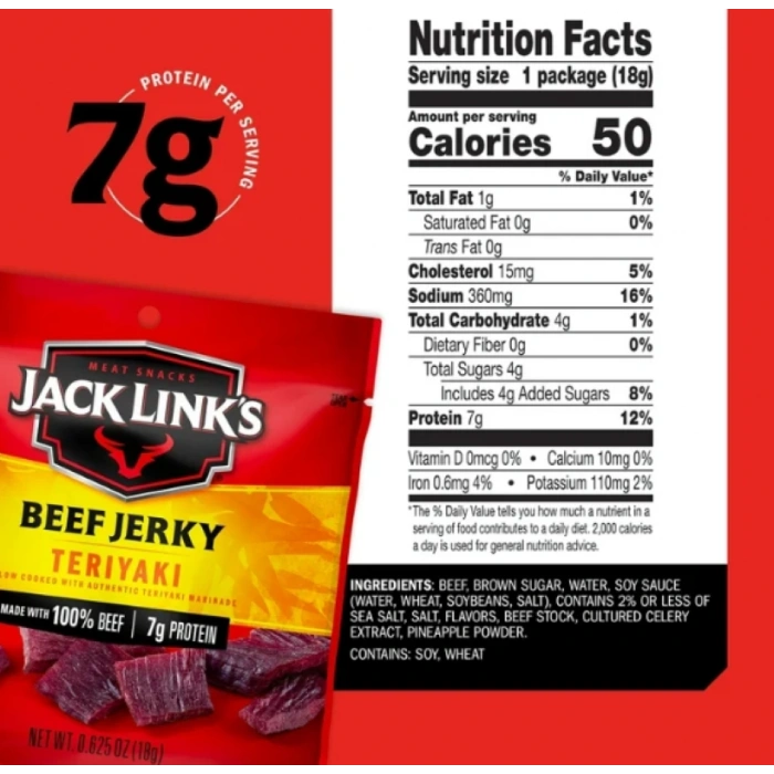 Jack Lınks Beef Jerky Terıyakı Kurutulmuş Et 18 gr