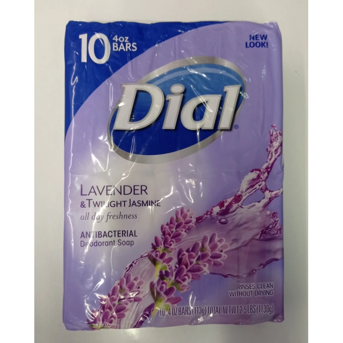 Dial Lavender & Twılıght Jasmıne All Day Freshness Antıbacterıal Deodorant Soap 10 Bars Sabun 1130 g