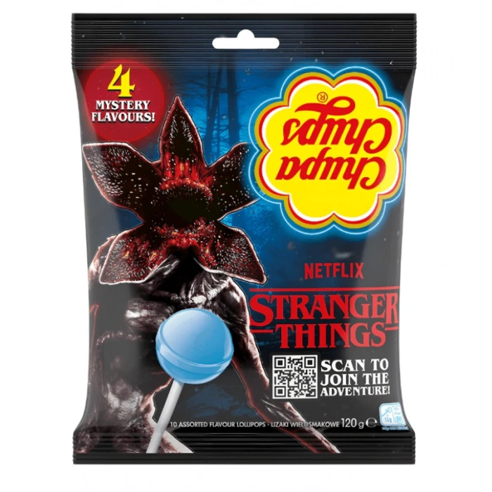 Chupa Chups 4 Mystery Flavors Stranger Thıngs Scan to Joın the Adventure Lollipop 120 g