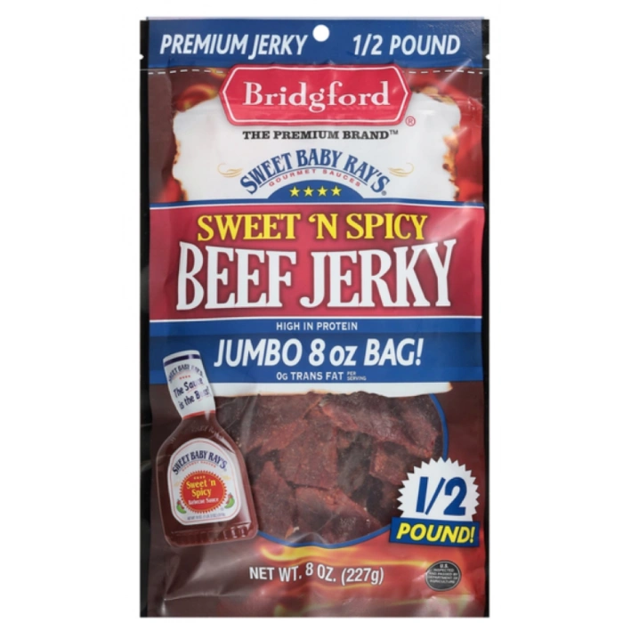 Bridgford Sweet Baby Rays Sweet N Spıcy Beef Jerky  Kurutulmuş Et 227 gr 8 oz