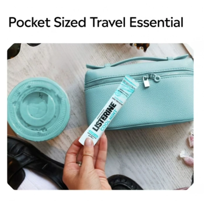 Listerıne Cool Mınt Liquid Mouthwash On-The-Go 5 Single Use Mini Paketlerde Tek Kullanımlık Ağız Gargarası  5 Adet