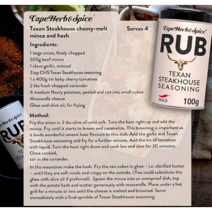 Cape Herb & Spice RUB Texan Steakhouse Seasonıng 100 g