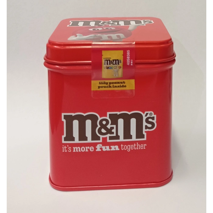 M&Ms İts More Fun Togetter Kırmızı Teneke Kutu 112 gr Çikolata Kaplı Yer Fıstıklı Draje