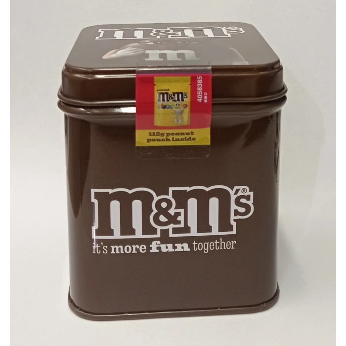 M&Ms İts More Fun Togetter Kahverengi Teneke Kutu 112 gr Çikolata Kaplı Yer Fıstıklı Draje