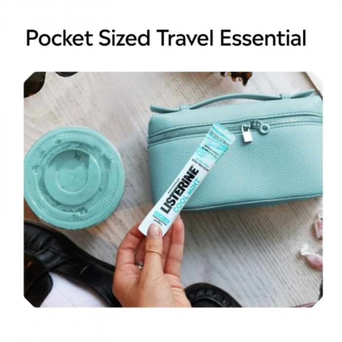 Listerıne Cool Mınt Liquid Mouthwash On-The-Go 15 Single Use Mini Paketlerde Tek Kullanımlık Ağız Gargarası 15 Adet