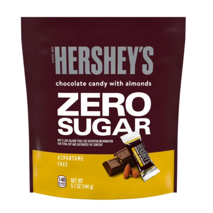 Hersheys Chocolate Candy With Almonds Zero Sugar  144 gr