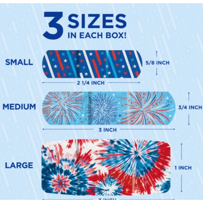 Band-Aıd Classıc Care Flexıble Fabrıc Red White Blue Yara Bandı 100 Assorted Sizes