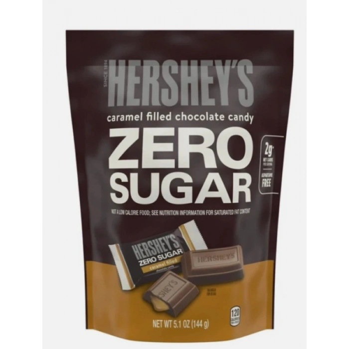 Şekersiz Çikolatalı Karamel Aspartamsız Mini Paket Zero Sugar Çikolata 144 gr