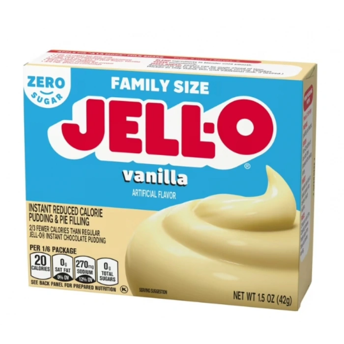 Jell-o Famıly  Sıze Zero Sugar Vanilla Puddıng & pıe Fıllıng 42 g