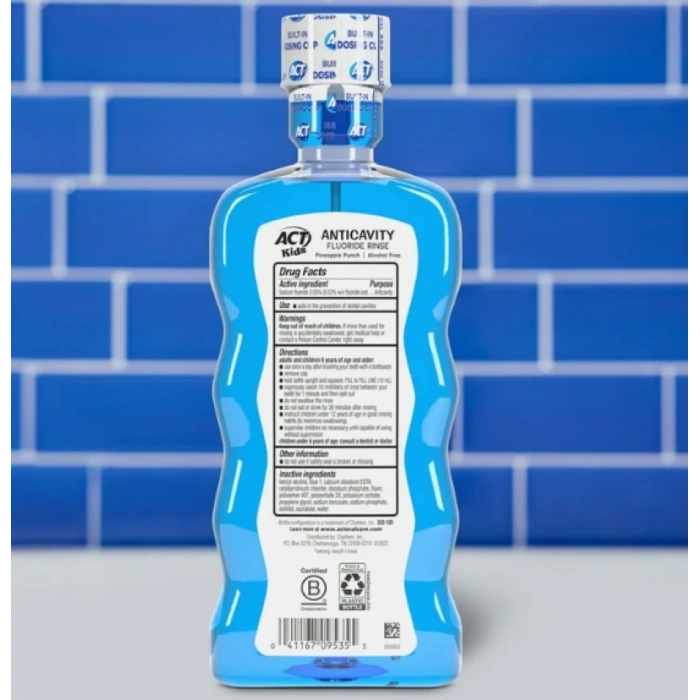 Act Kids Antıcavıty Fluorıde Rınse Pineapple Punch Çocuk Gargarası 500 ml