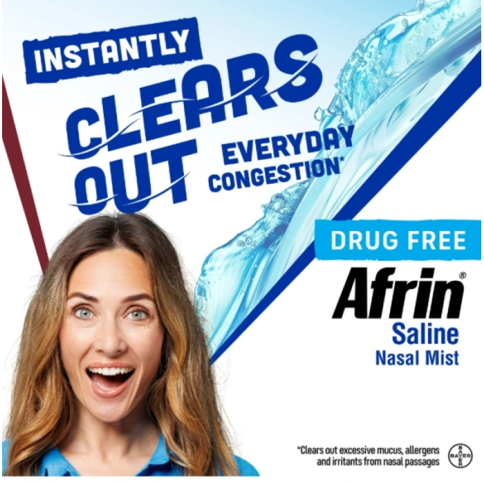Afrin Saline Daily Care Nasal Mist Instantly Clears Out Everyday Congestıon 127 ml