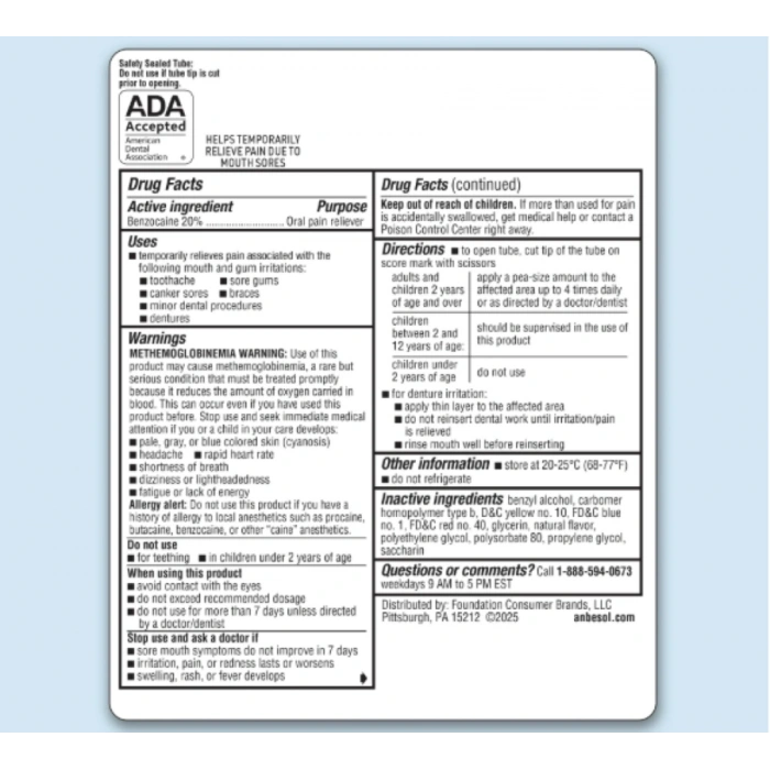 Anbesol Diş ve Diş Rahatlatıcı Jel 9 gr