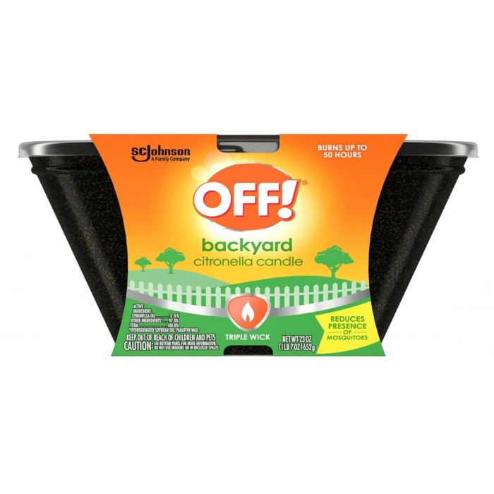Backyard Citronella Candle Trıple Wıck Reduces Presence Of Mosquıtoes Açık Hava Masa Üstü Dekoratif Mum 652 gr