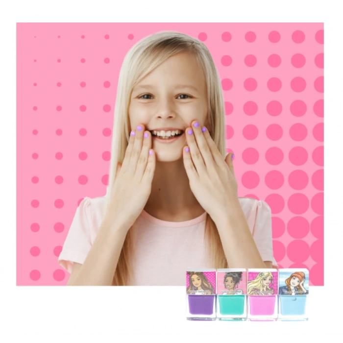 Barbie Nail and Body Art 4 Naıl Polıshes Tırnak Cilası ve Sim Seti 3 yaş ve Üstü