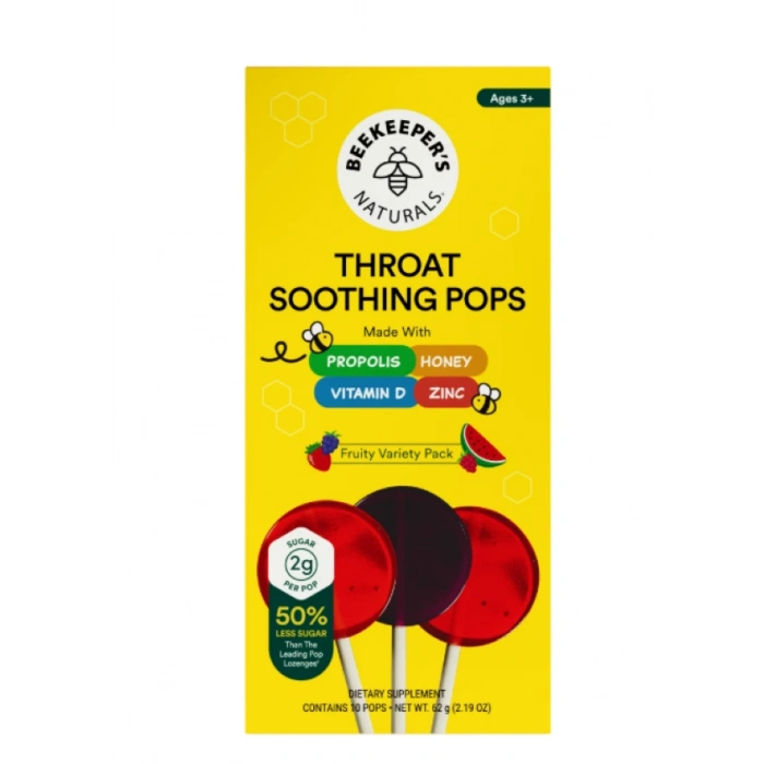 Beekeepers Naturals Lollipop Throat Soothıng 10 Pops 62 gr