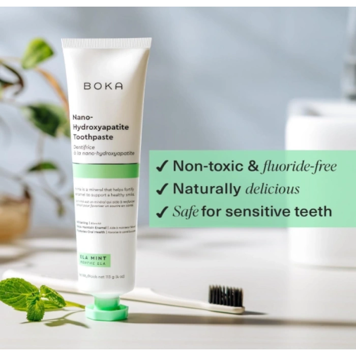 Boka Nano -Hydroxyapatite Toothpaste Ela Mınt Diş Macunu 113 g