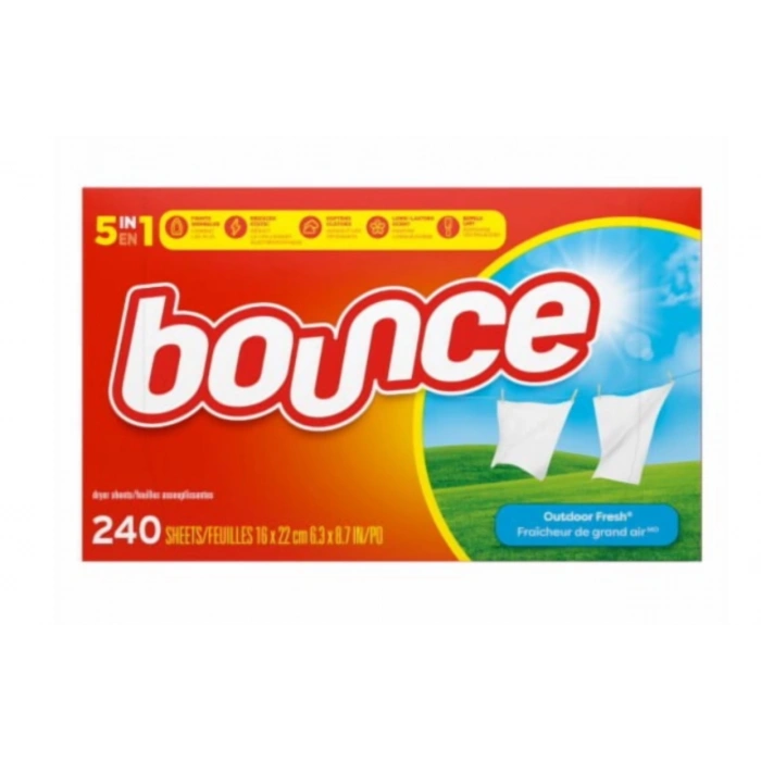 Bounce Outdoor Fresh 240 Sheets Kurutma Makınası Mendili 240 Adet