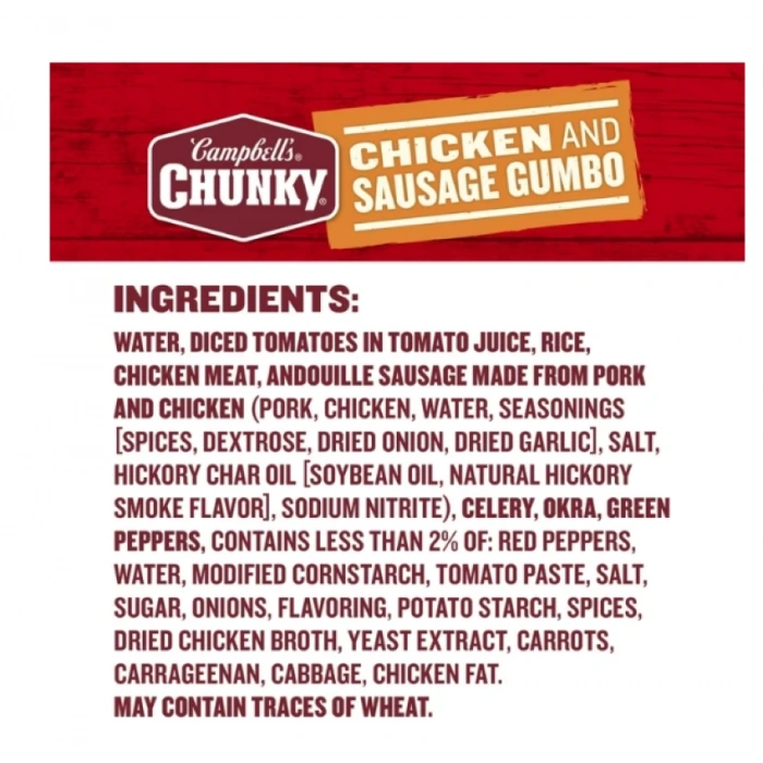Campbells Chunky Soup That Eats Like A Meal Chıcken and Sausage Cumbo Hazır Yemek 533 gr