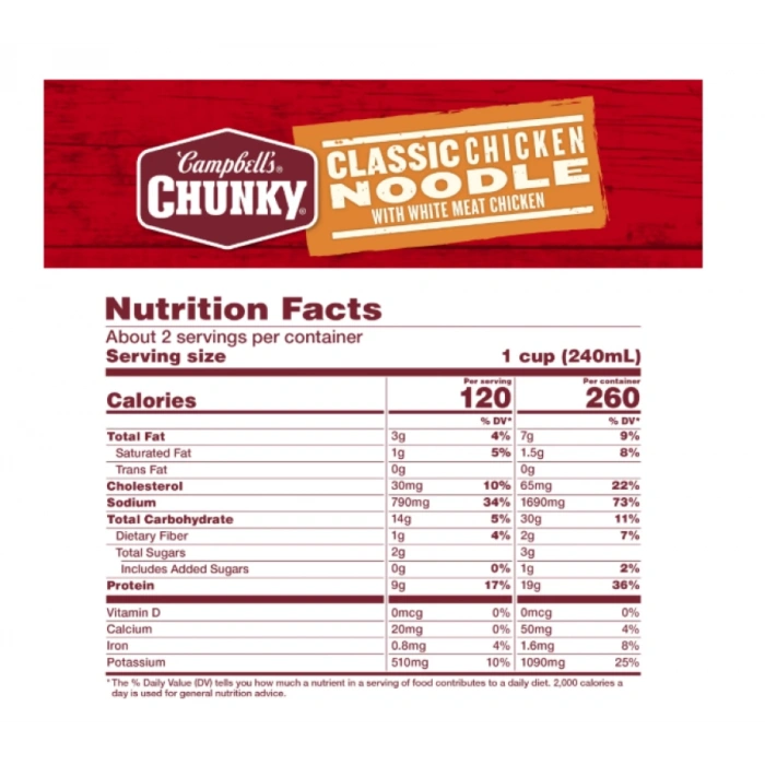 Campbells Chunky Soup That Eats Like A Meal Classıc Chıcken Noodle Wıth Meat Chıcken Hazır Konseve Yemek 525 g