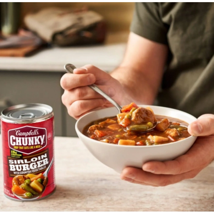 Campbells Chunky Soup That Eats Like A Meal Sırloın Burger Wıth Country Vegetables Hazır Yemek 533 gr