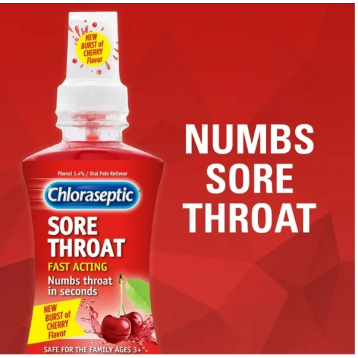 Chloraseptic Sore Throat Fast Actıng Numbs Throat in Seconds Cherry Sprey 177 ml