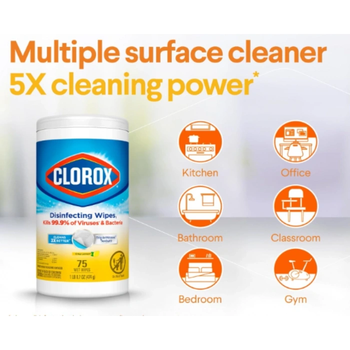 Clorox Disinfecting Wipes Crisp Lemon 75 wipes Temizlik Mendili 474 g