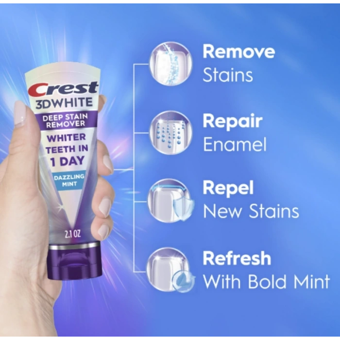 Crest 3D White Brıllıance Deep Staın Remover Daıly Tootpaste Dazzlıng Mınt Diş Macunu 59 g