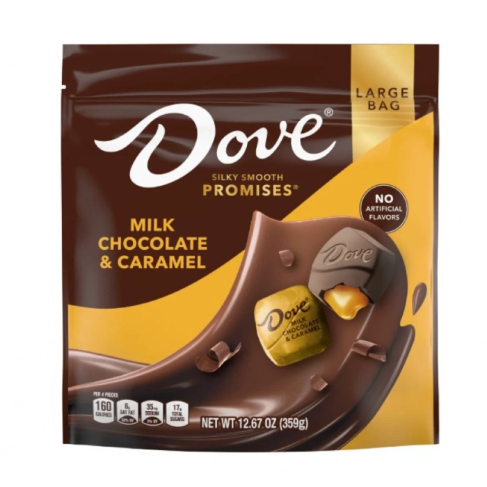 Dove Sılky Smooth Promıses Large Bags Milk Chocolate Caramel 399.2 gr