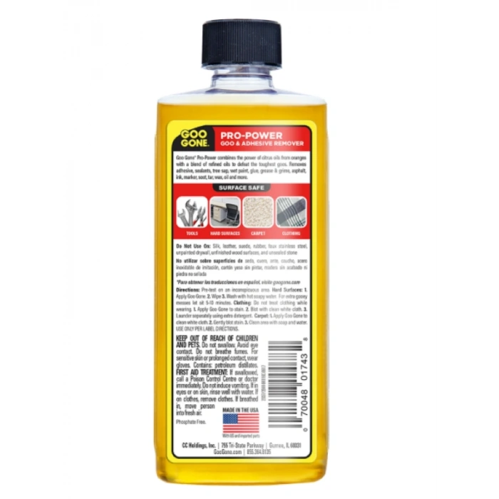 Goo Gone Pro-Power Goo & Adhesıve Remover Bant Yapışkan Porsolen ve Seramik Çeşitli Yüzeylerin Leke Çıkartıcısı 237 ml