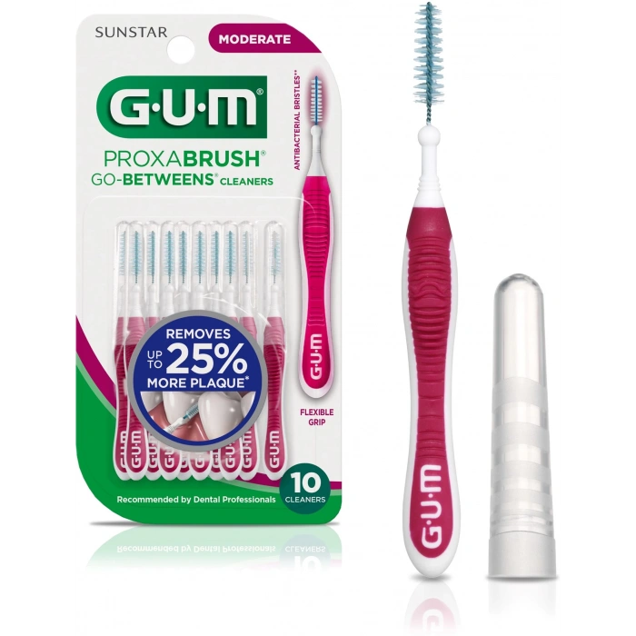 Gum Proxa Brush Go Betwens Cleaners Moderate Flexıble Grıp 10 Cleaners