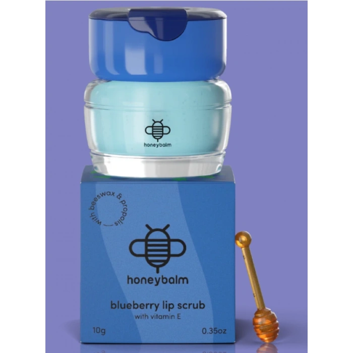 Honey Balm Blueberry Lip Scrub Yaban Mersini Özlü Dudak Nemlendiricisi 10 g