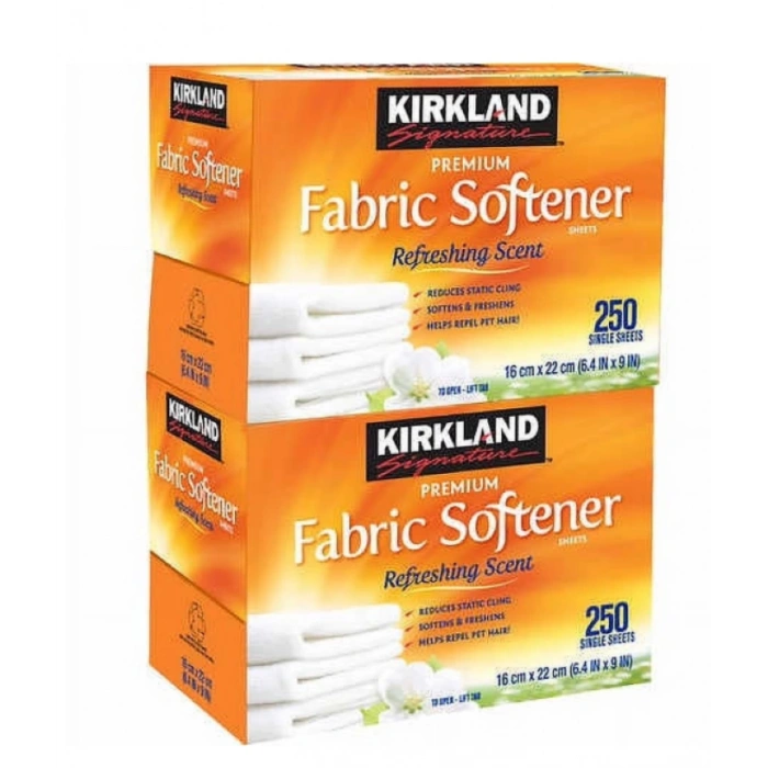 Kırkland Premıum Fabric Softener Refreshing Scent 500 Sıngle Sheets Kurutma Makinası Mendili