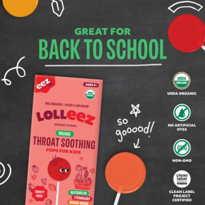 Lolleez Organıc Throat Soothıng Pops For Kıds Lollipop 10 Adet
