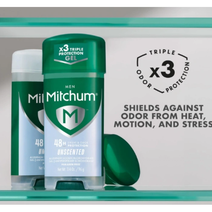 Men Mitchum 48 H Sweat & Odor Protectıon Unscedted Gel Deodorant 96 g