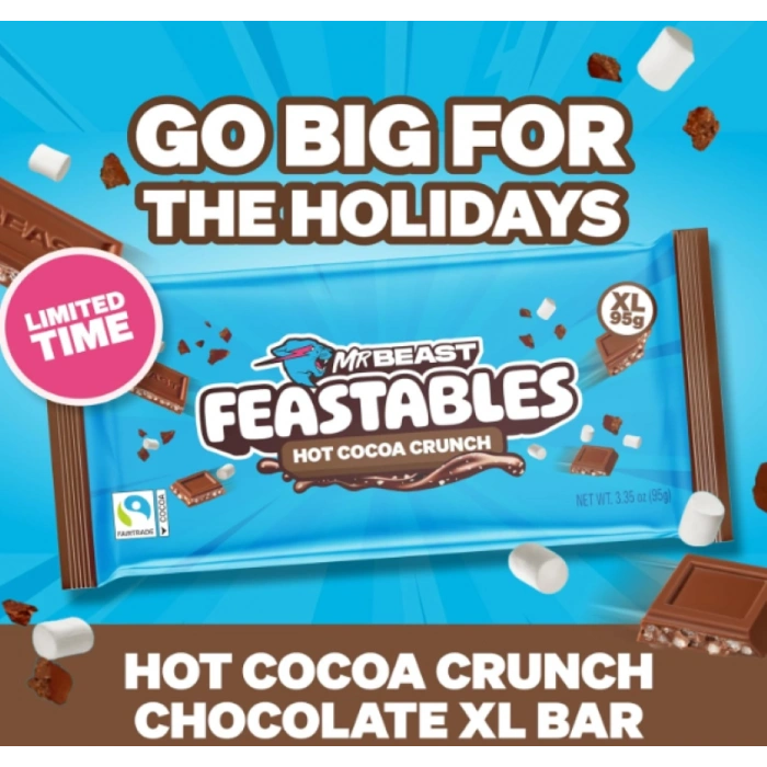 Mr Beast Feastables Hot Cocoa Crunch Chocolate XL 95 gr