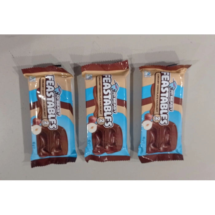 Mr Beast Feastables Kremalı Çikolatalı Fındıklı Bar 3lü 40g x 3