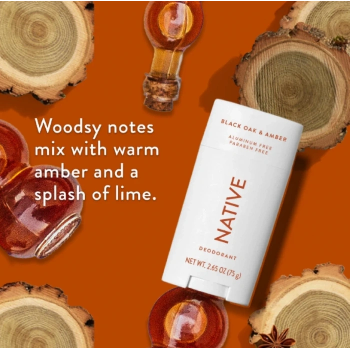 Natıve Black Oak & Amber Alumınum Free Paraben Free Stik Deodorant 75 g