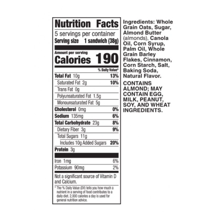 Nature Valley Bıscuıts Wıth  Cinnamon Almond Butter 5 Pouches 191 g