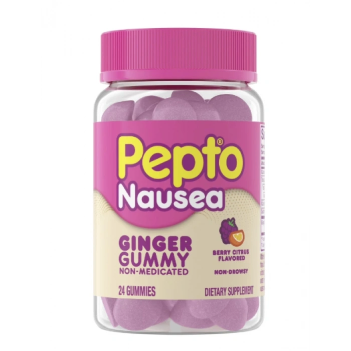 Pepto Bismol Nauseds Gınger Gummy Berry Cıtrus Flavored 24 Gummıes