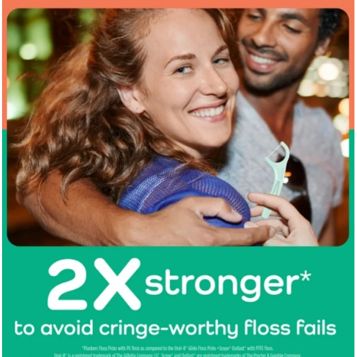 Plackers Happy Mouth Happy Life Micro Line Fits Tight Teeth Fresh Mint 300 Floss Picks