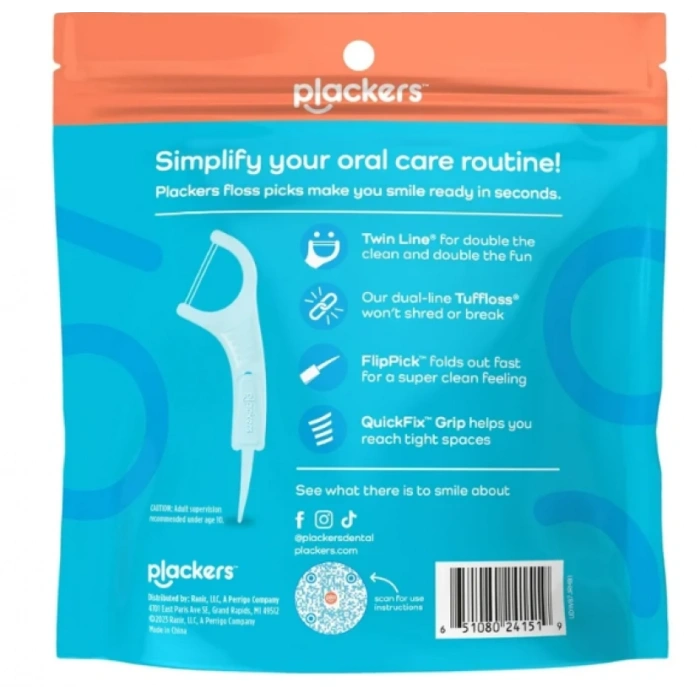 Plackers Happy Mouth Happy Twin Line Cleans Twice As Nice Cool Mint 300 Floss Picks