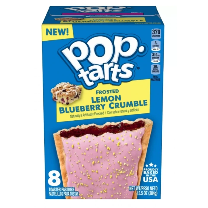 Pop Tarts Frosted Lemon Blueberry Crumble 8 Toaster Pastrıes 384 gr