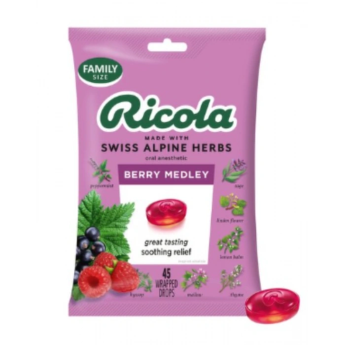 Ricola Famıly Size Made Swıss Alpıne Herbs Berry Medley 45 Wrapped Drops