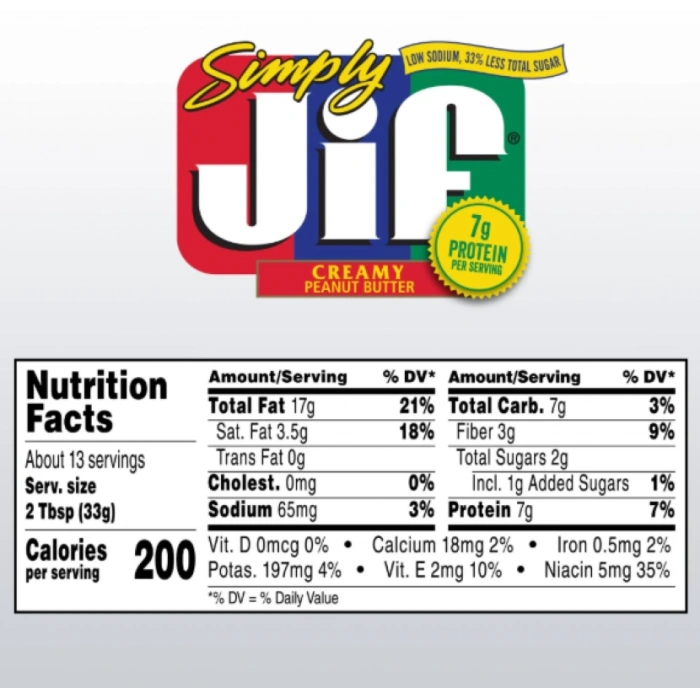 Simply Jif Creamy Peanut Butter 440 gr