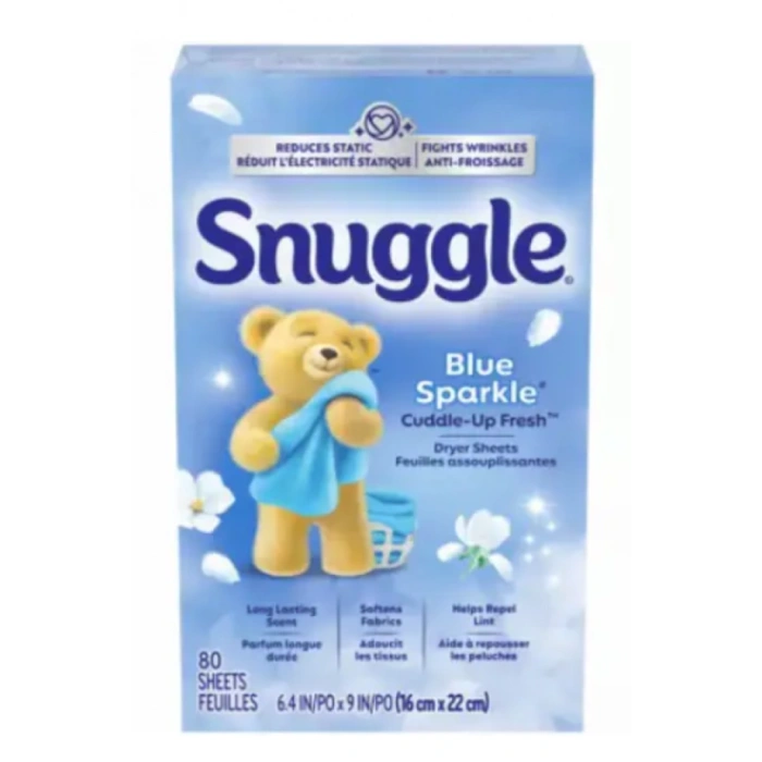 Snuggle Blue Sparkle Cuddle-Up Fresh Dryer Sheets Kurutma Makinası Mendili 80 Adet