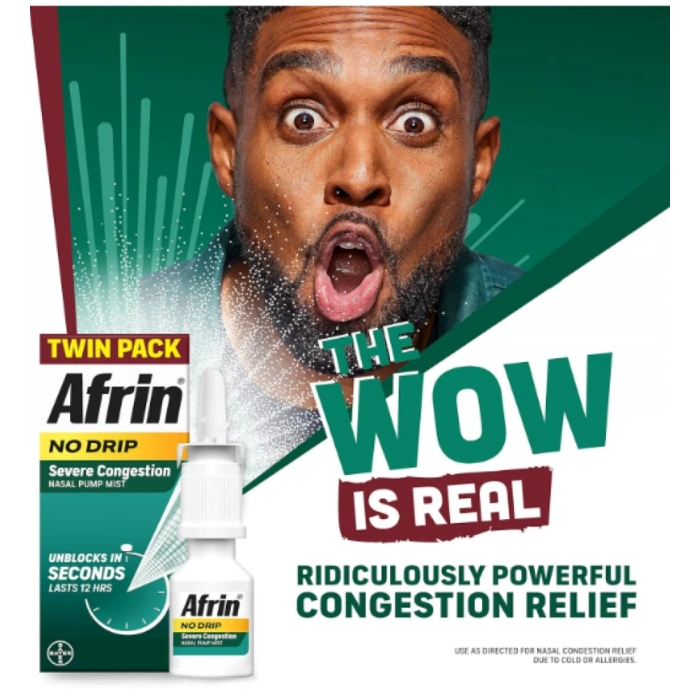 Twın Pack Afrin No Drıp Severe Congestion Nasal Pump Mıst 2 li Paket 30 ml