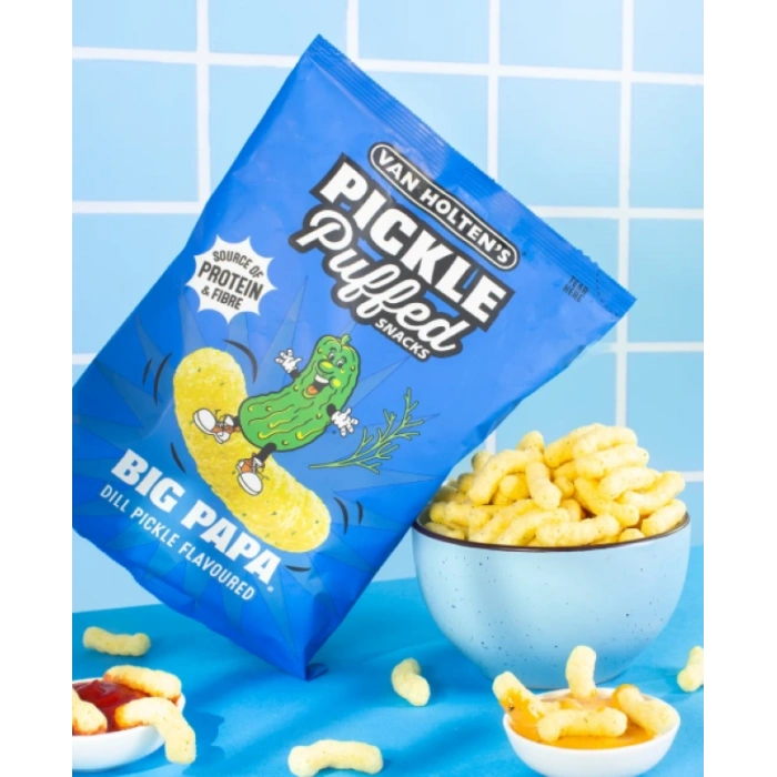 Van Holtens Pıckle Puffed Snacks Bıg Papa Dıll Pıckle Flavoured Dereotu Turşulu Puf Atıştırmalık 90 g